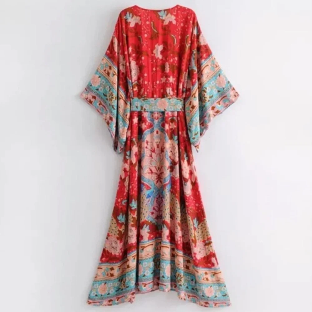 New Bohemian Floral Midi Maxi Dress - Picture 12 of 14